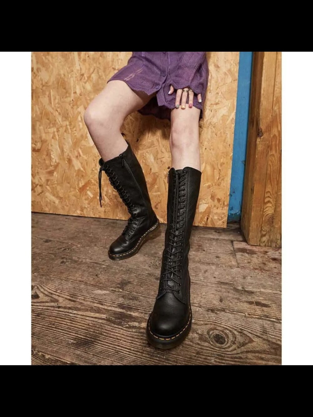 Dr Martens sz 9 1B60 Virginia Leather Knee-High Boots